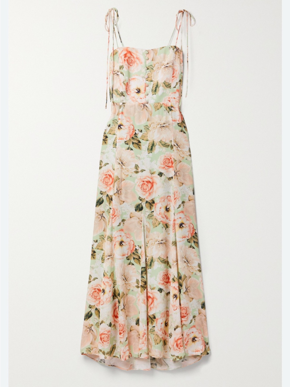 Alice+Olivia Cutout floral-print satin midi dress